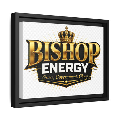 Framed Canvas Art - "Bishop Energy" Gold Crown Logo (Matte)
