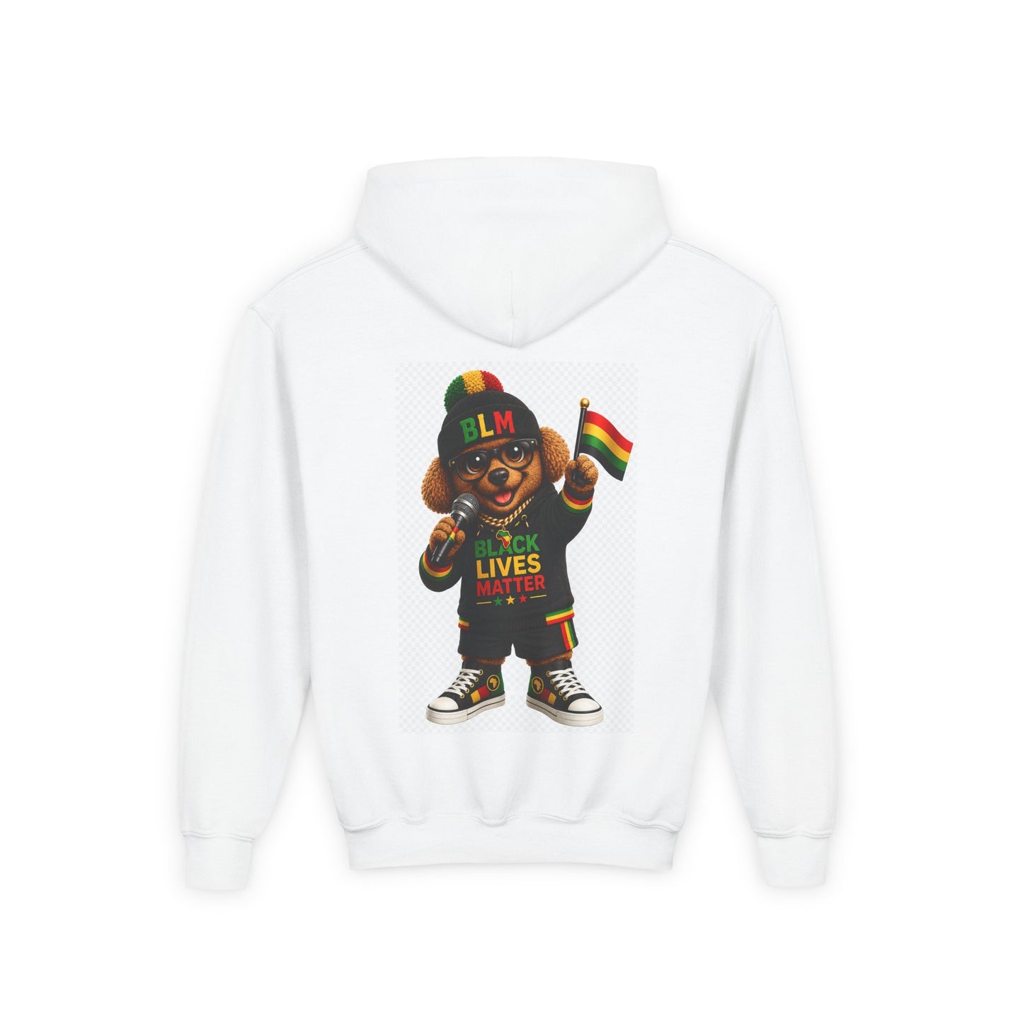 Youth Hoodie — Black Lives Matter Rasta Bear Graphic