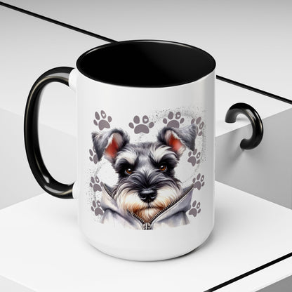 Schnauzer Paw Print Accent Coffee Mug (11/15oz)
