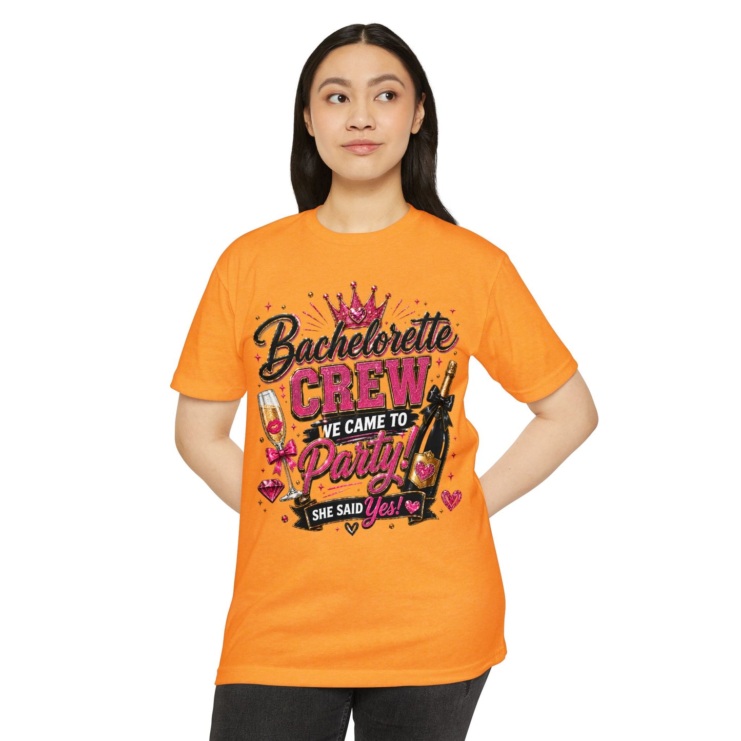 Bachelorette Crew T-Shirt - "We Came to Party! She Said Yes" Bridal Party Tee