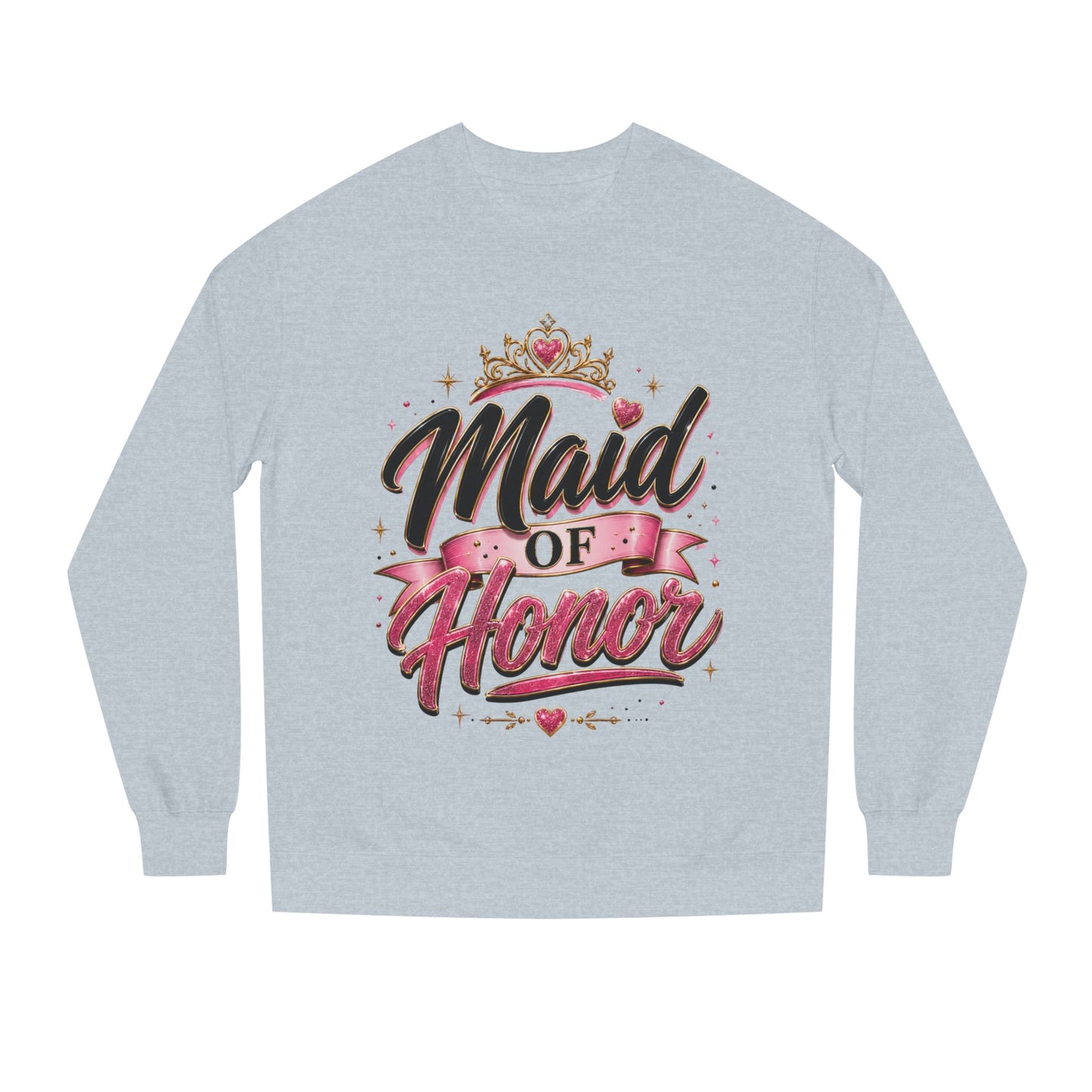 Maid of Honor Sweatshirt — Pink Script Bridal Party Crewneck