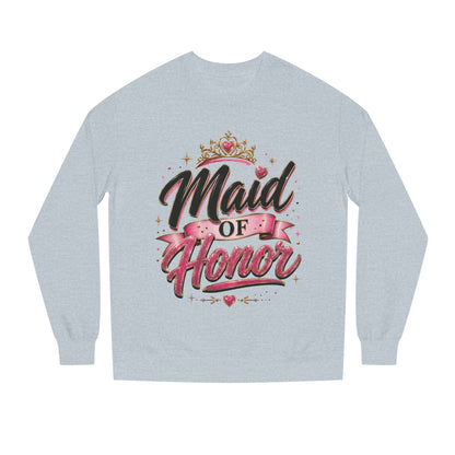 Maid of Honor Sweatshirt — Pink Script Bridal Party Crewneck