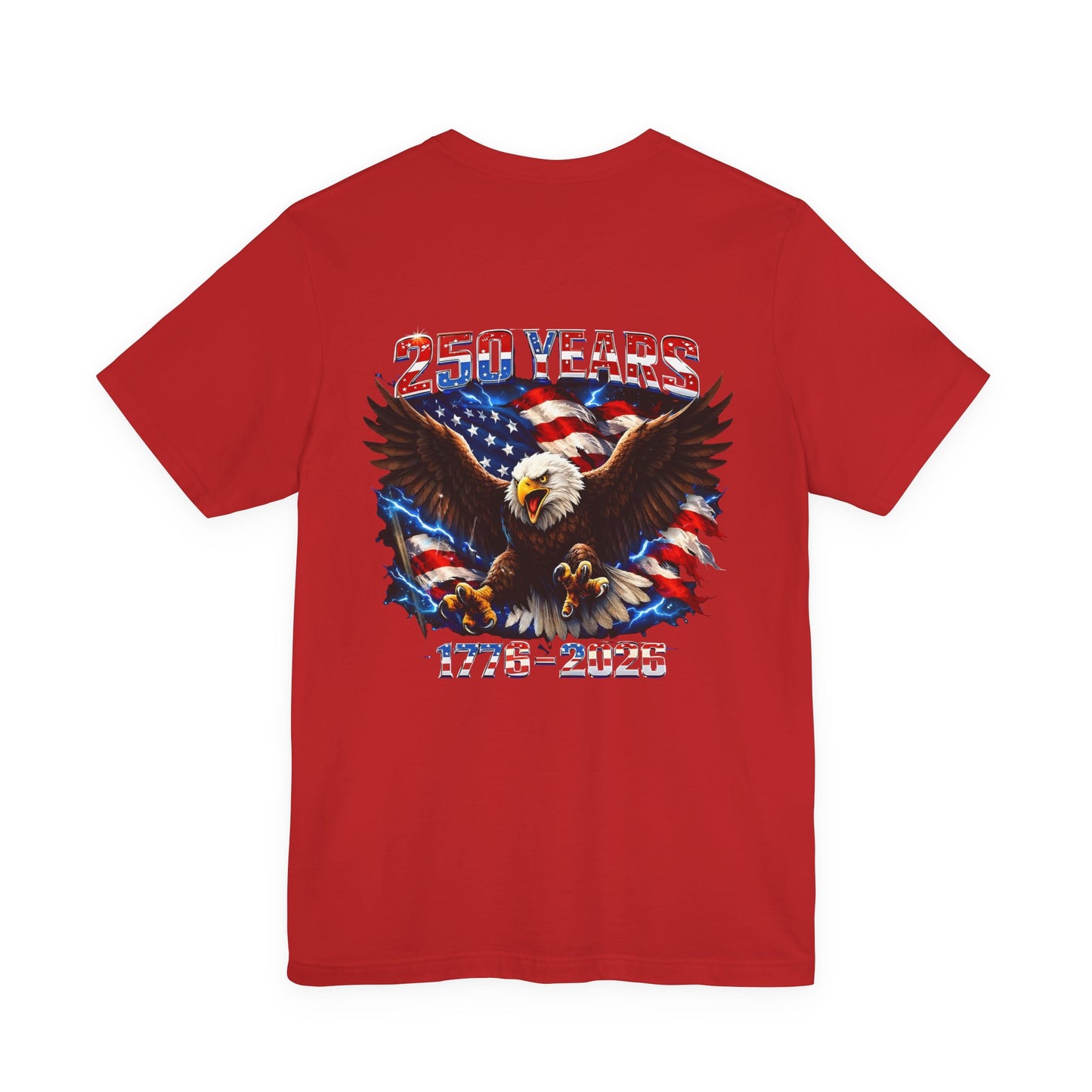 250 Years Bald Eagle American Flag T-Shirt — 1776–2026 Patriotic Tee