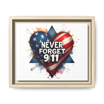 Never Forget 9/11 Framed Canvas Print