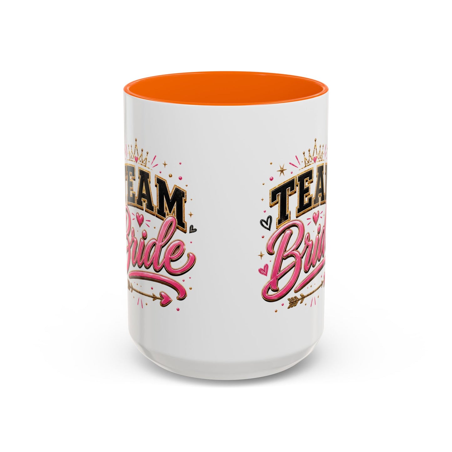 Team Bride Accent Coffee Mug — Pink & Gold Bachelorette Bridal Shower Gift (11/15 oz)