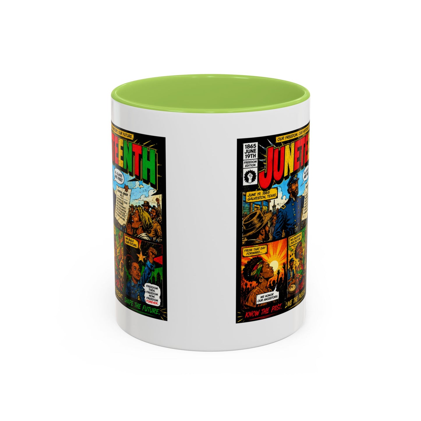 Juneteenth Comic Art Coffee Mug — Celebratory Black History Accent Mug