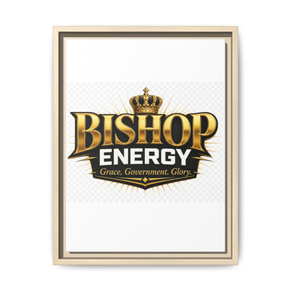 Framed Canvas Art - "Bishop Energy" Gold Crown Logo (Matte)