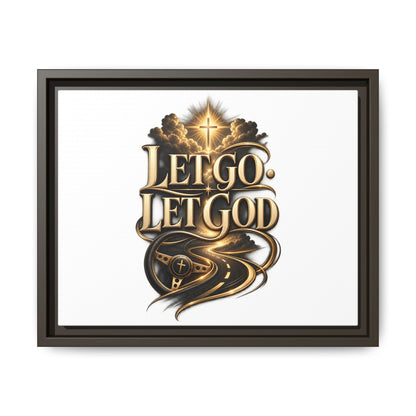 Let Go, Let God Framed Canvas Wall Art — Inspirational Christian Decor