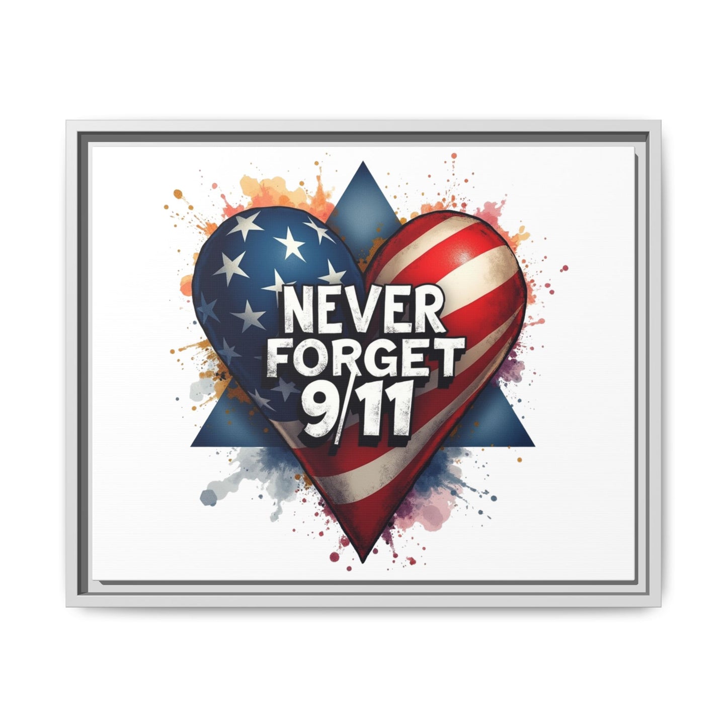 Never Forget 9/11 Framed Canvas Print