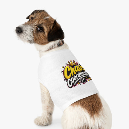 Chaos Coordinator Pet Tank Top — Cute Crown Paw Graphic Dog & Cat Tee
