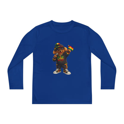 Youth Long Sleeve Tee — Black Lives Matter Kid Graphic with Rasta Flag