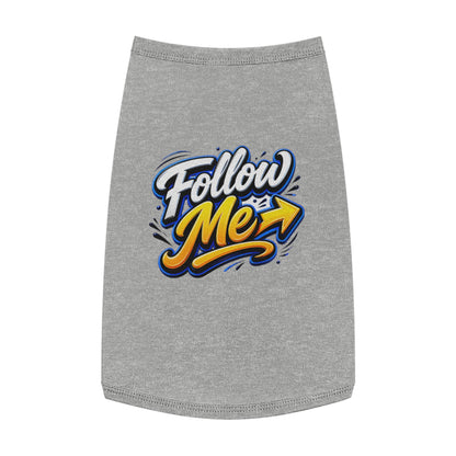 Pet Tank Top - "Follow Me" Graphic Dog Shirt, Reflective Arrow Design for Walks & Training