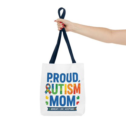Proud Autism Mom Tote Bag — Advocate • Love • Acceptance Canvas Tote