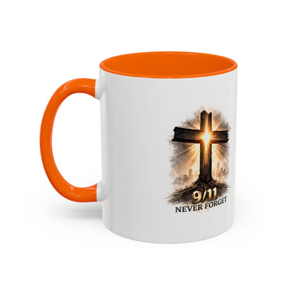 9/11 Never Forget Coffee Mug — Religious Memorial Accent Mug