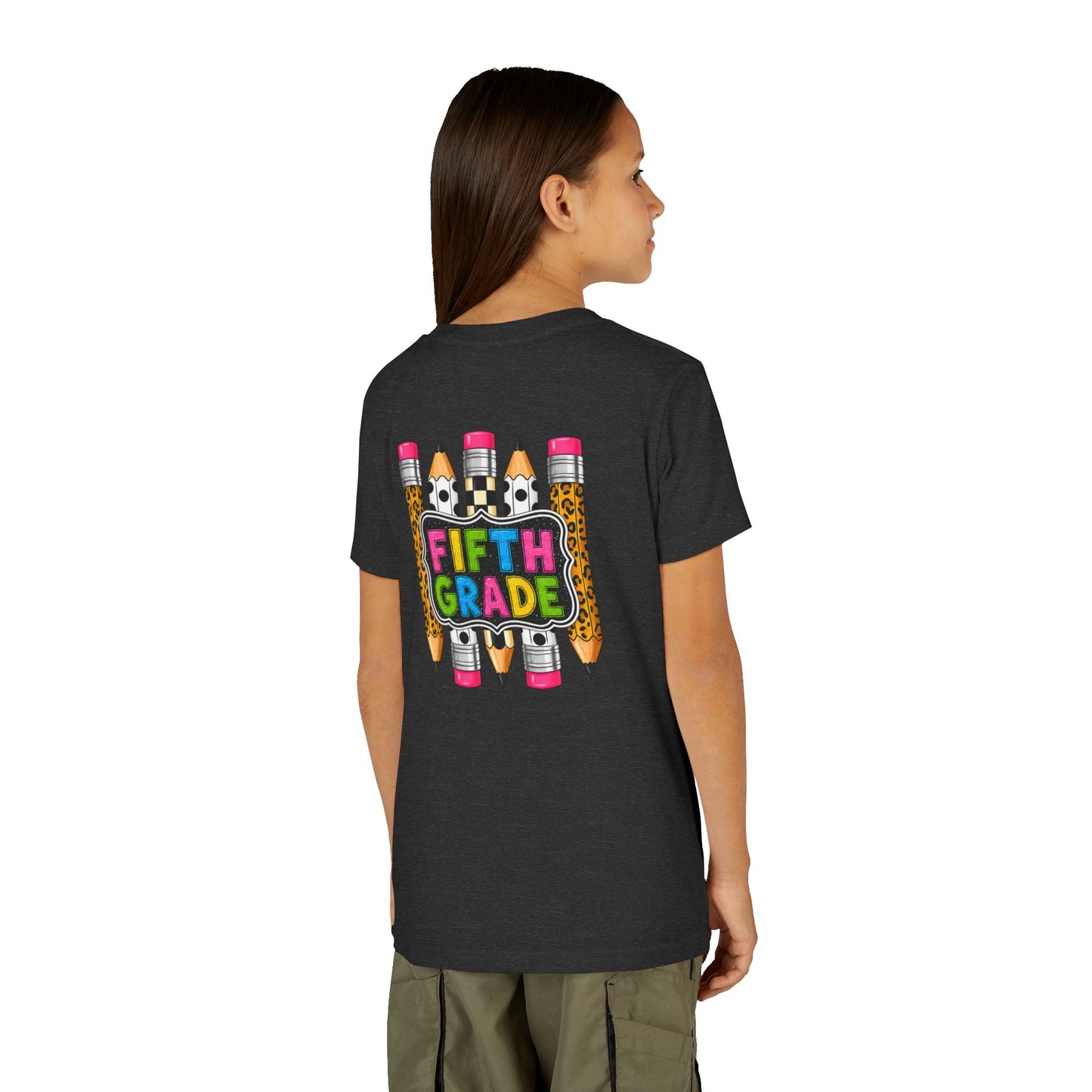 Fifth Grade Pencil Kids Tee — Back to School Youth Short Sleeve Shirt