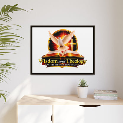 Framed Canvas Print — "Wisdom and Theology" Dove & Bible Wall Art