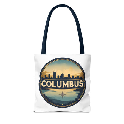 Columbus Skyline Tote Bag — Retro Cityscape Canvas Tote