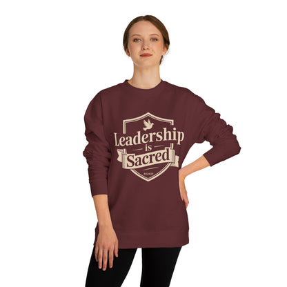 Leadership Is Sacred Crewneck Sweatshirt – Inspirational Christian Faith Quote Pullover