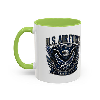 U.S. Air Force Eagle Coffee Mug – "Aim High" Accent Ceramic Mug (11/15oz)