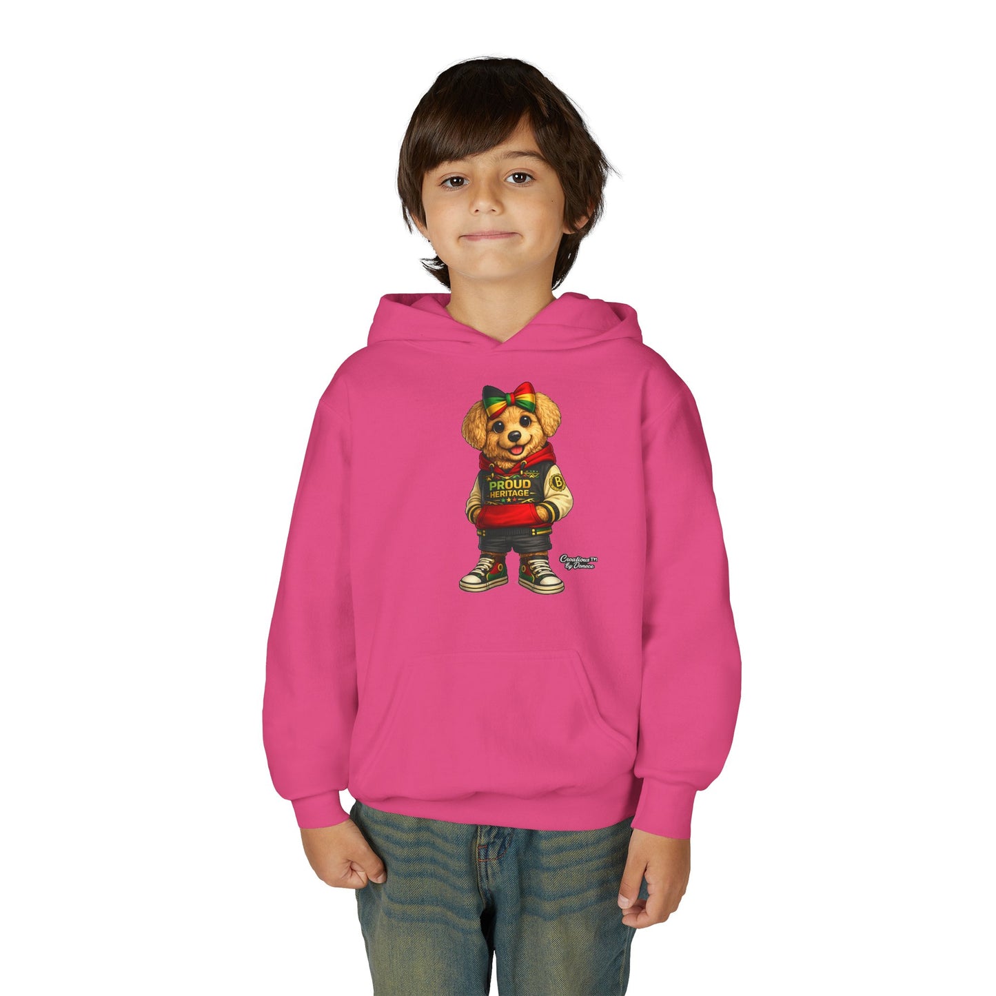 Youth Hoodie — 'Proud Heritage' Teddy Bear Streetwear Kids Pullover