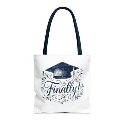 Graduation Tote Bag - "Finally!" Cap & Dove Graduation Gift Tote