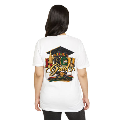 HBCU Grad T-Shirt — Black Graduation Cap & Kente Design