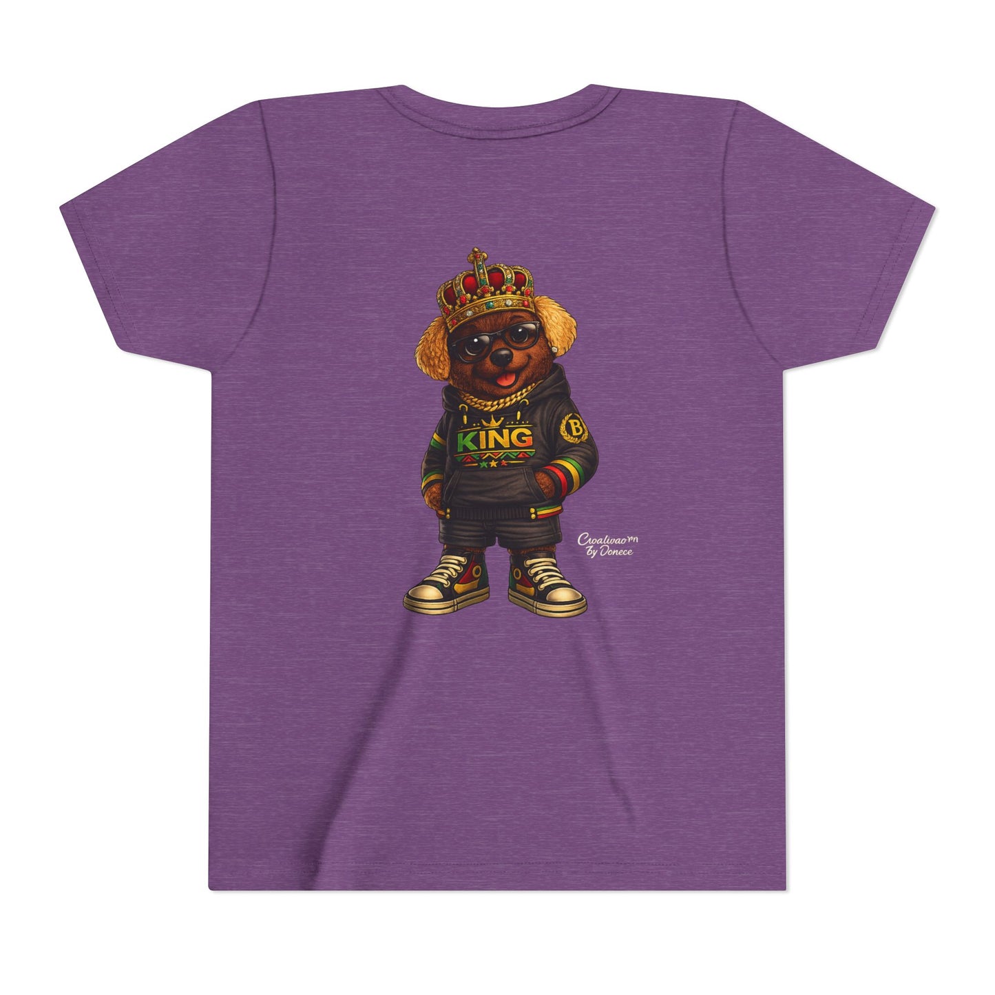 Youth Tee — 'Lil King' Crowned Bear Graphic Shirt