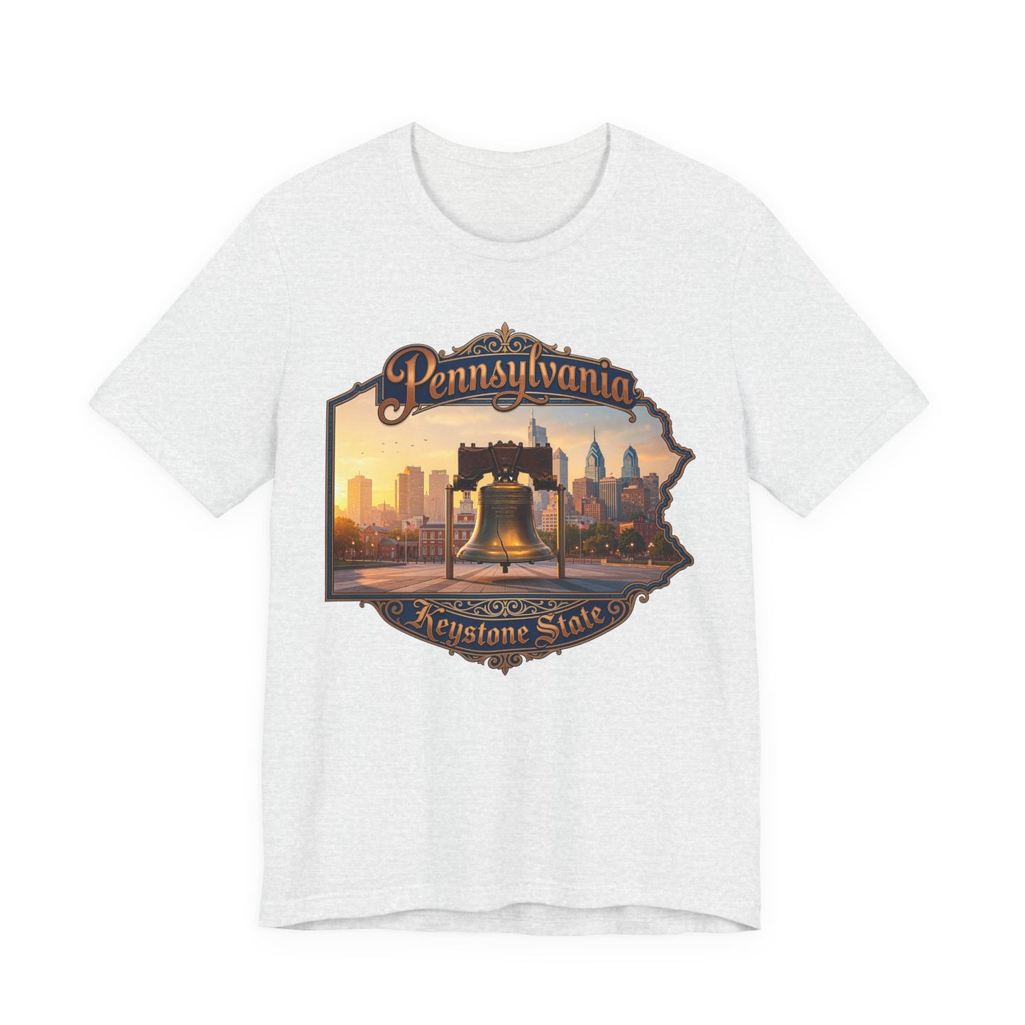 Pennsylvania Keystone State T-Shirt — Liberty Bell & Philadelphia Skyline Tee