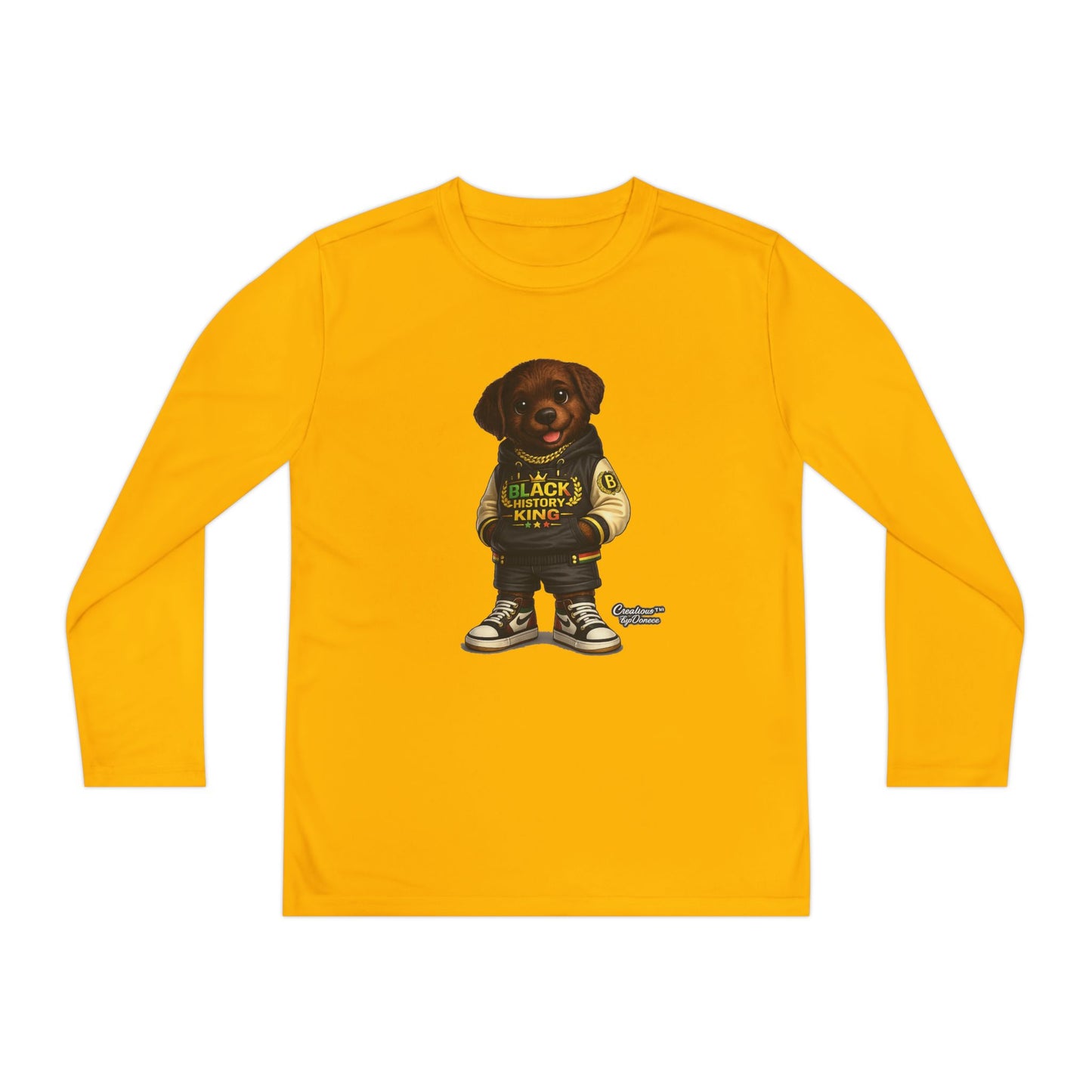 Youth Long Sleeve Tee — 'Lil Black Lab' Cute Puppy Graphic Shirt
