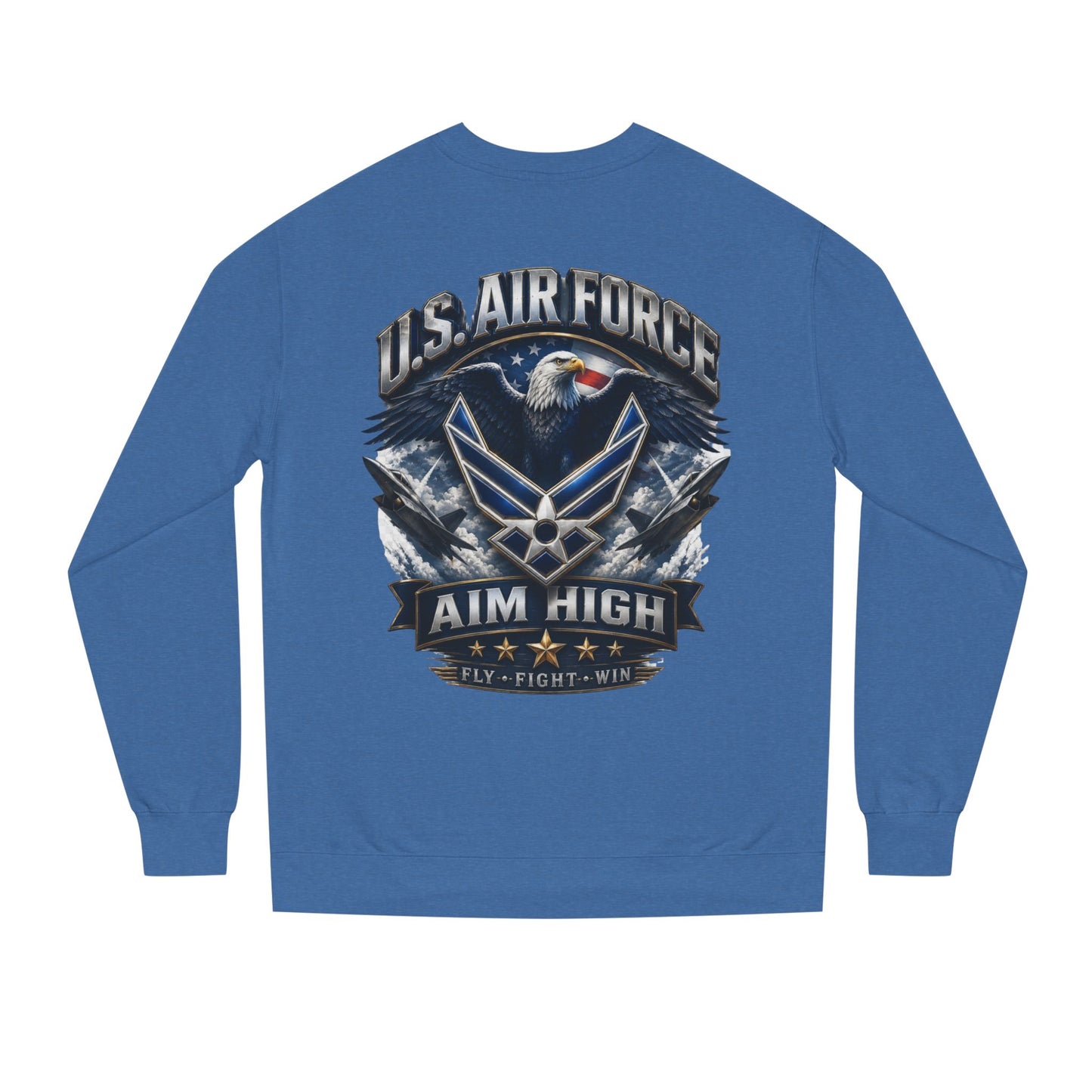 Air Force Crewneck Sweatshirt — "U.S. Air Force Aim High" Military Logo Pullover