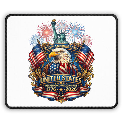 250th Anniversary United States Gaming Mouse Pad – Patriotic Eagle, Flags & Fireworks (1776–2026)
