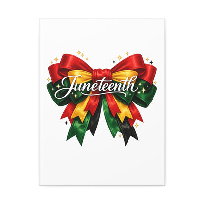 Juneteenth Celebration Stretched Canvas — Pan-African Ribbon Wall Art