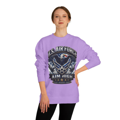 Air Force Crewneck Sweatshirt — "U.S. Air Force Aim High" Military Logo Pullover