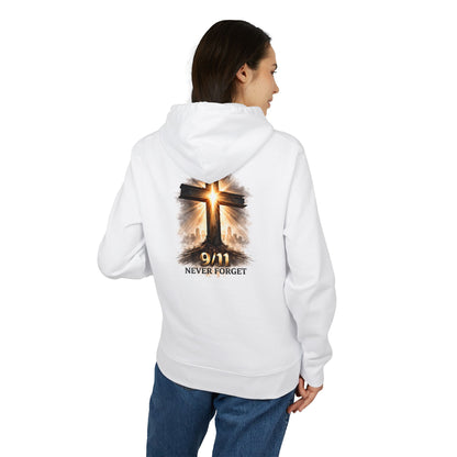 9/11 Never Forget Hoodie — Memorial Cross Tribute Sweatshirt