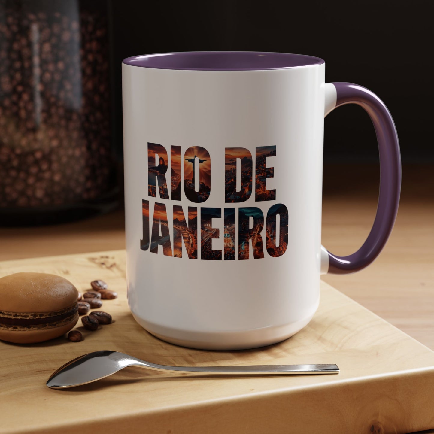 Rio de Janeiro Accent Coffee Mug — Scenic Typography Coffee Mug (11/15oz)
