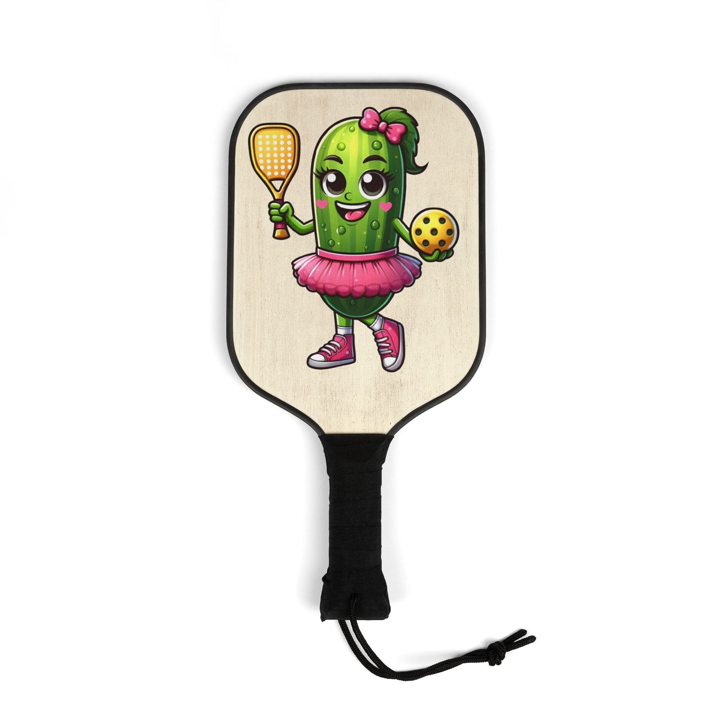 Pickleball Paddle Set — Cute Cactus Player Design (2-Pack with Balls)