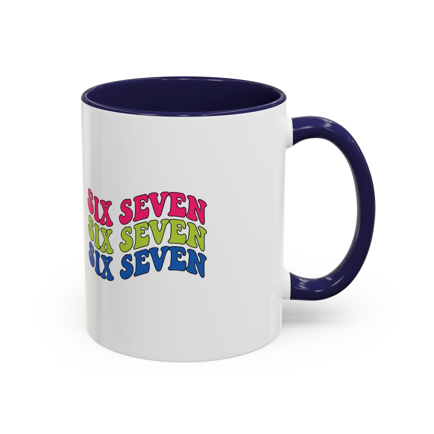 Six Seven Retro Accent Coffee Mug — Colorful 11/15oz Ceramic Tea Cup