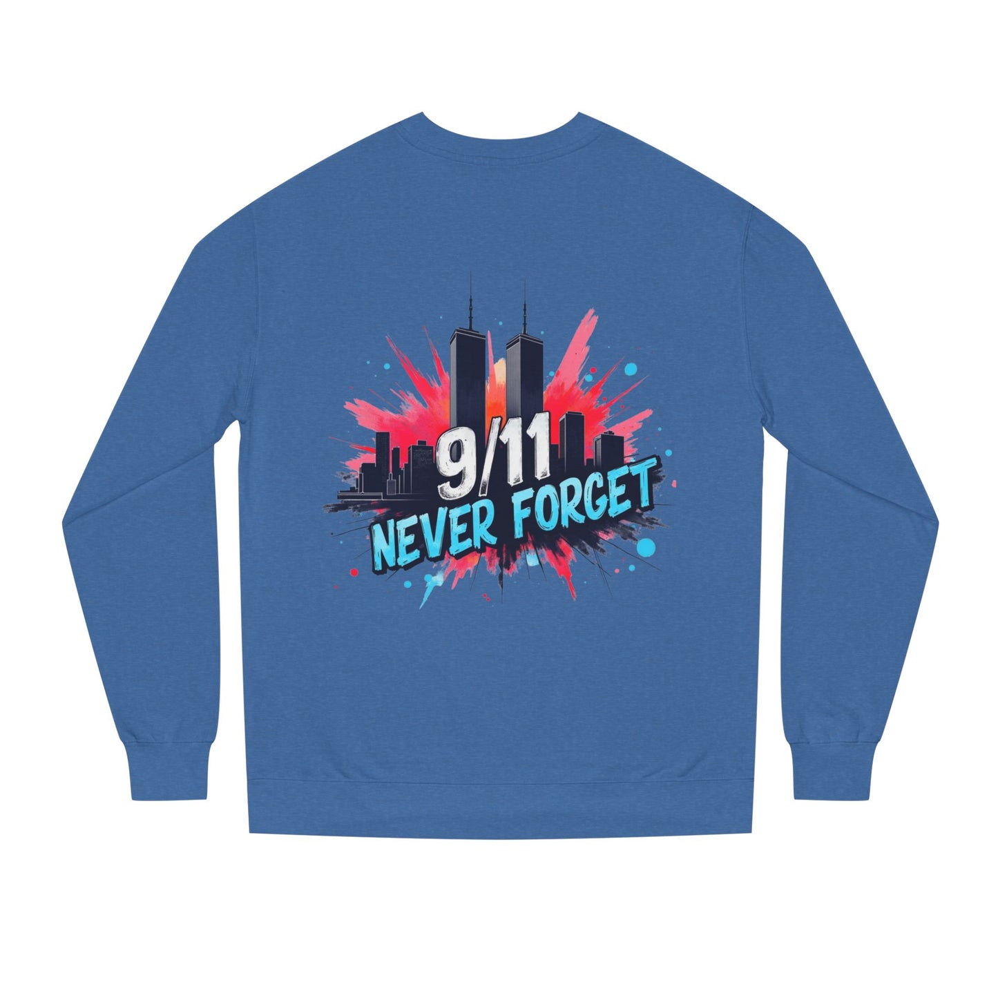 9/11 Never Forget Sweatshirt - Tribute Crewneck with Twin Towers Graphic