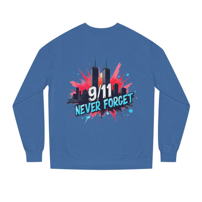 9/11 Never Forget Sweatshirt - Tribute Crewneck with Twin Towers Graphic