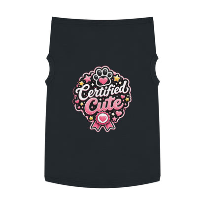 Certified Cute Pet Tank Top — Pink Paw Ribbon Dog Shirt