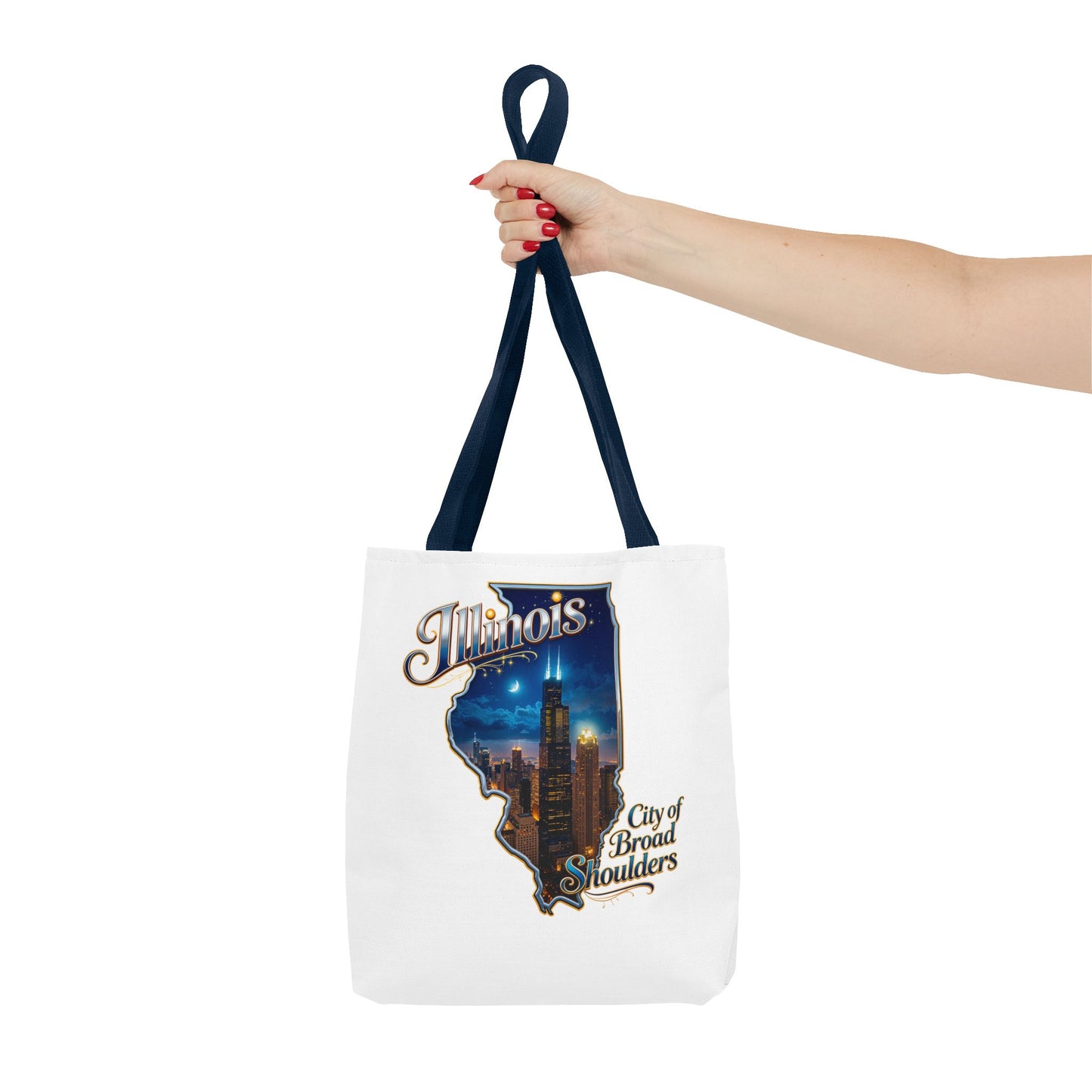 Illinois Skyline Tote Bag — "City of Broad Shoulders" Chicago Night Design