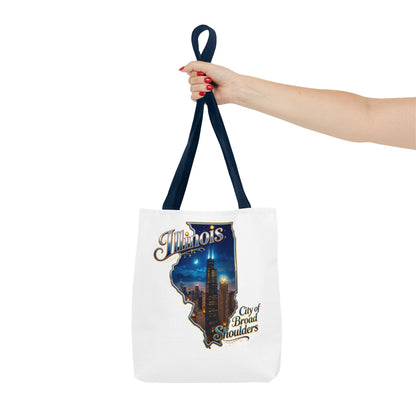 Illinois Skyline Tote Bag — "City of Broad Shoulders" Chicago Night Design