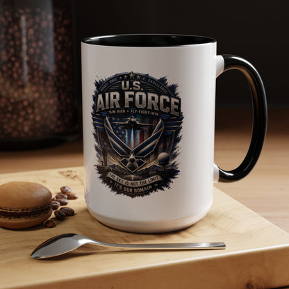 U.S. Air Force Accent Coffee Mug — Military Emblem 11/15oz