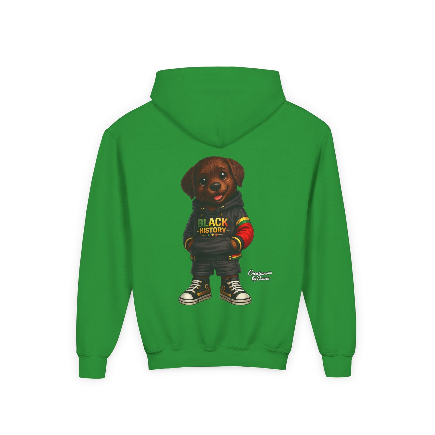 Youth Hoodie - Cute Rottweiler Puppy 'Black History' Graphic Sweatshirt for Kids