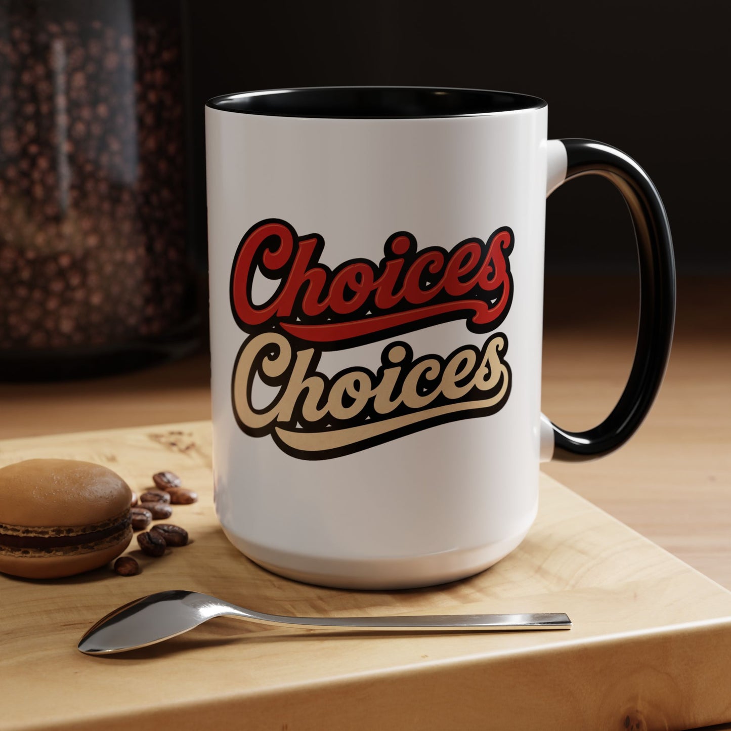 Choices Retro Accent Coffee Mug — Vintage Script 11/15oz