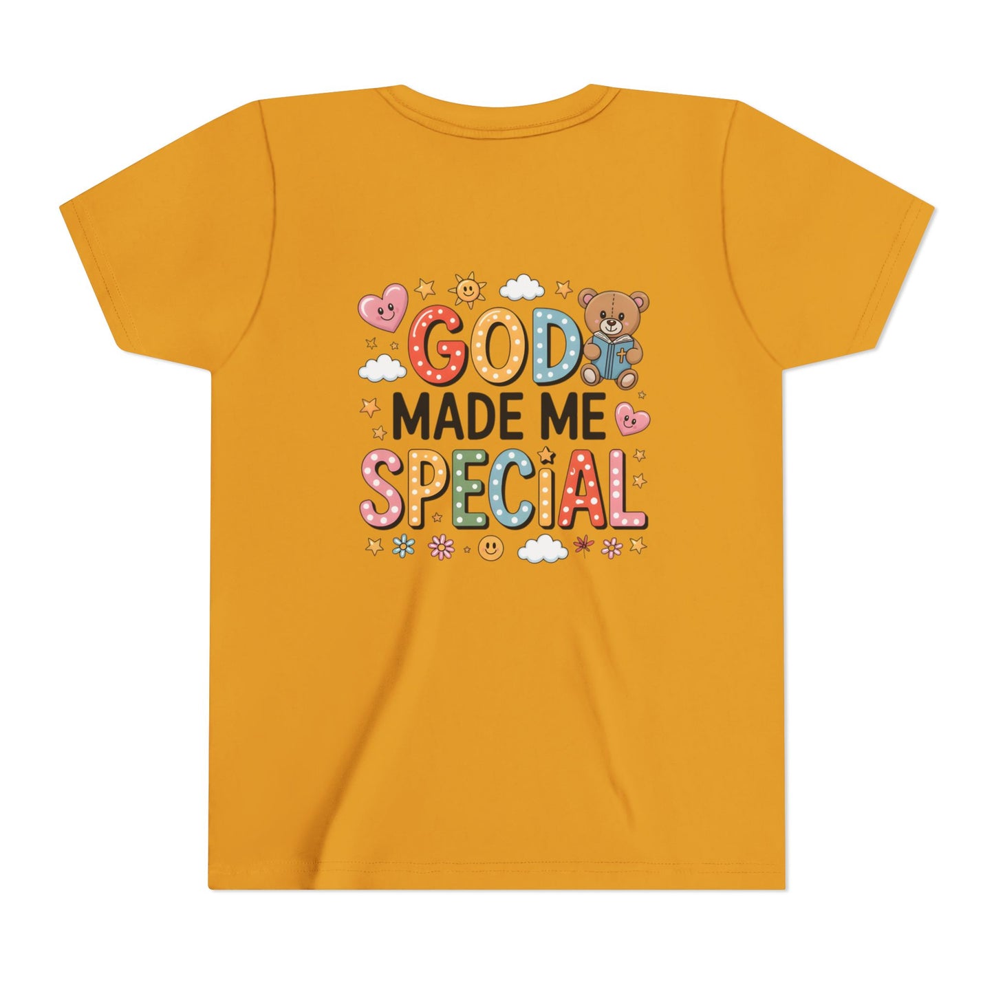 Youth Tee — "God Made Me Special" Cute Christian Kids T-Shirt