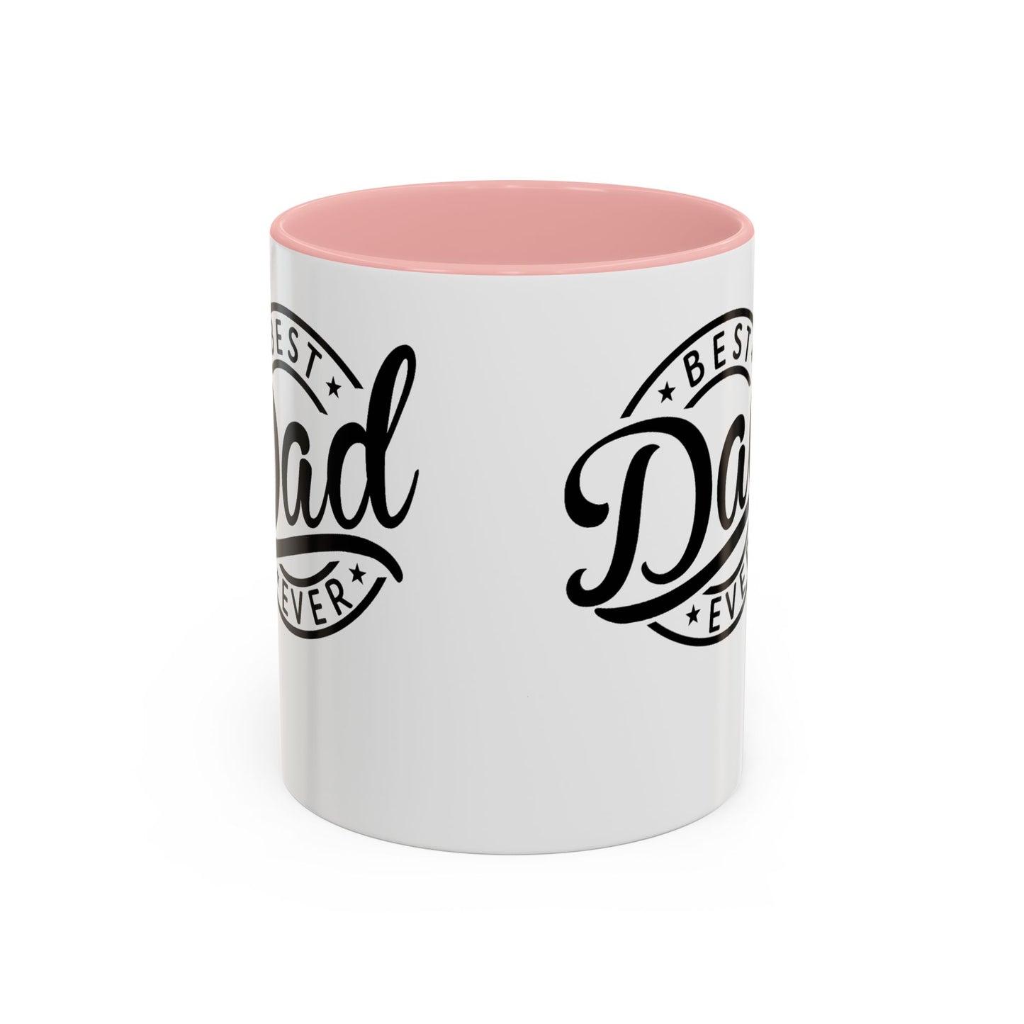 Best Dad Ever Accent Coffee Mug — Black Handle & Inner Rim, Father's Day Gift (11oz & 15oz)