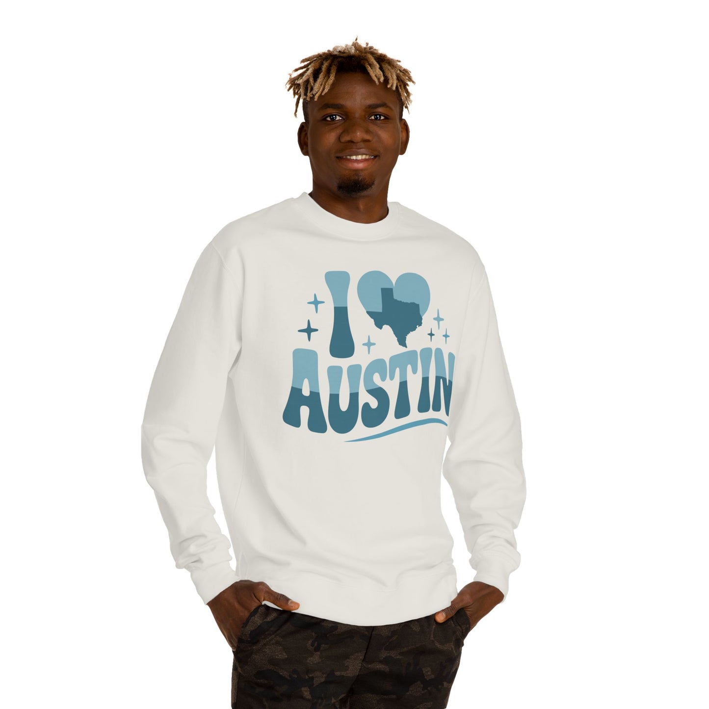 Austin Love Crewneck Sweatshirt — Retro I  Austin Graphic
