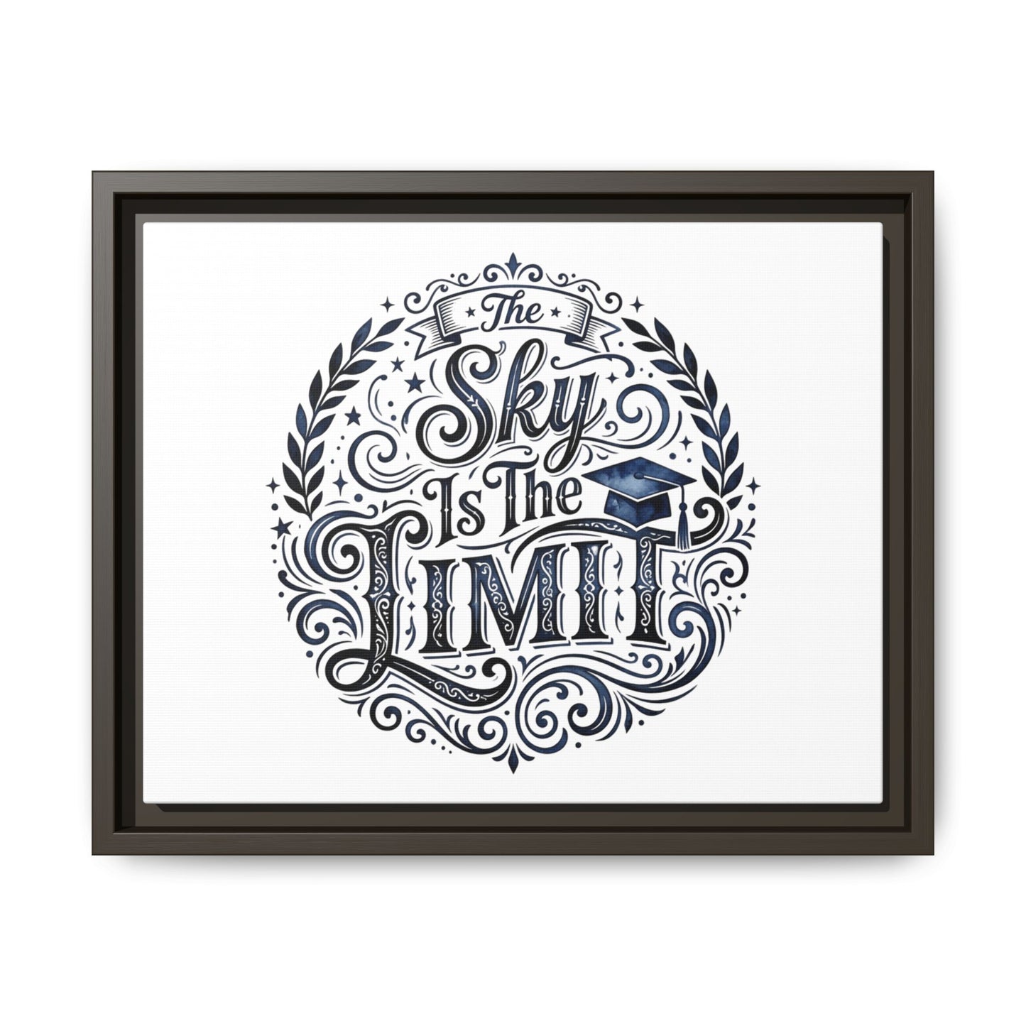 The Sky Is The Limit Framed Canvas — Inspirational Graduation Wall Art