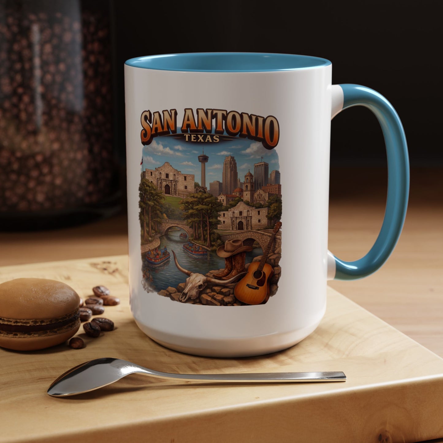 San Antonio Souvenir Coffee Mug – Texas Riverwalk Scenic Accent Mug (11/15oz)